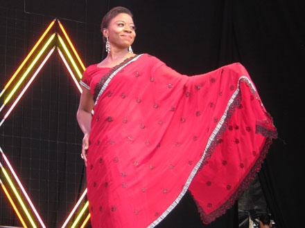 Lady with red gown
